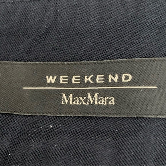 MAXMARA Weekend Pleated A-Line Skirt Navy Blue - Picture 2 of 15